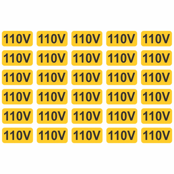 30 UN. | ETIQUETAS DE VOLTAGEM | 110V